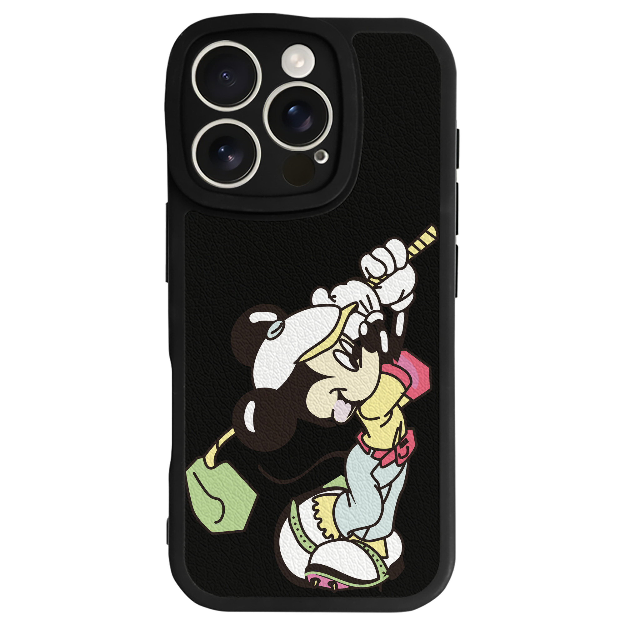 （画像用） ミッキーマウス Mickey Mouse 【iPhone 16シリーズ対応】シリコンスマホケース（レザー調） 材質：シリコン